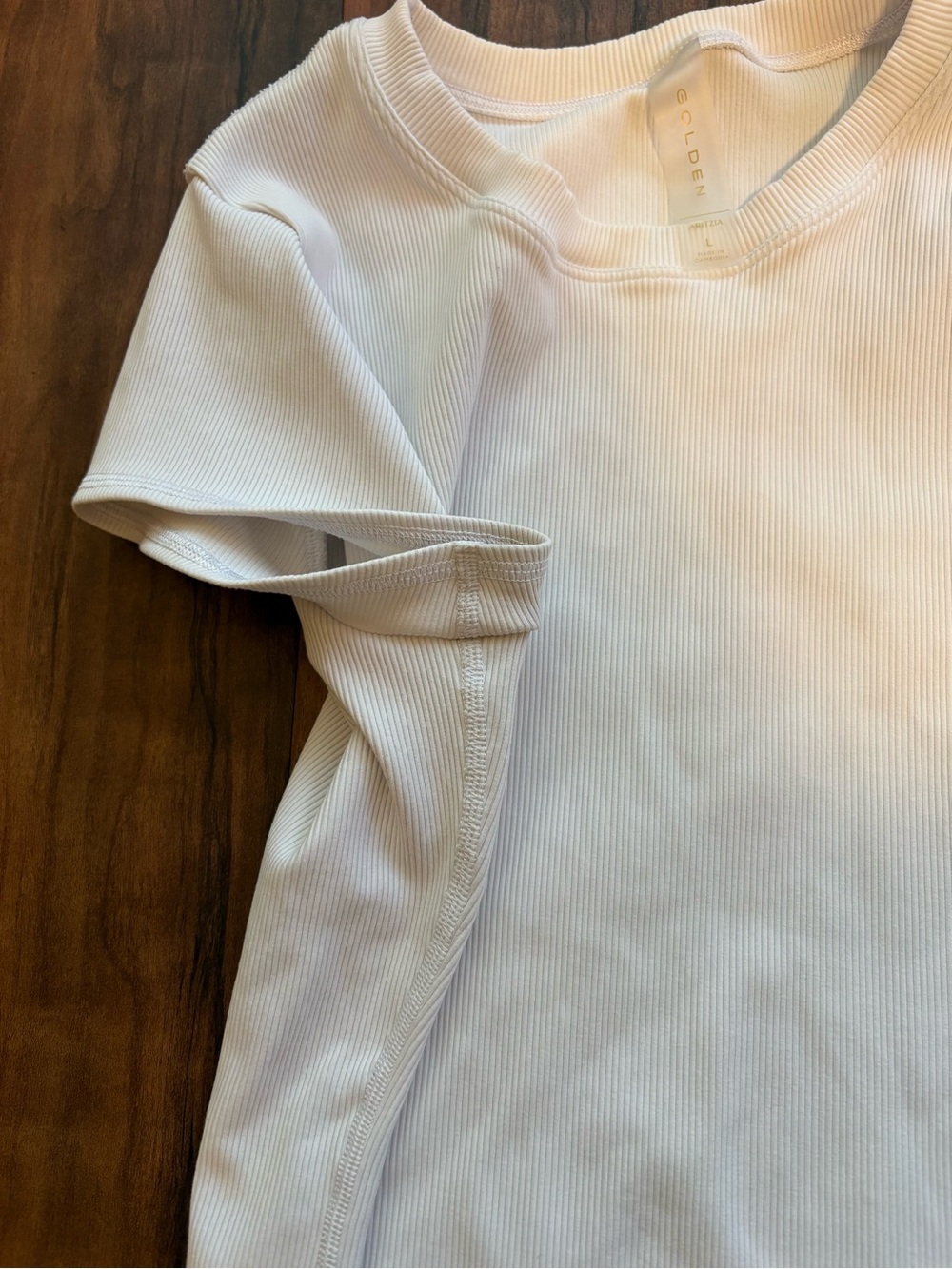 Aritzia Golden Ribbbed Tee - Picture 3 of 3